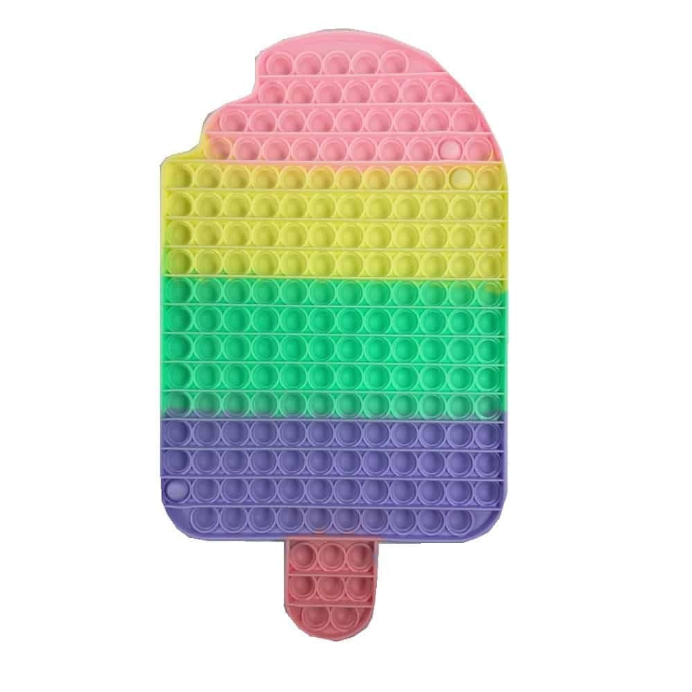 Jucarie Antistres Pop It Now and Flip It, Model Inghetata Uriasa, Silicon Flexibil, Design Macarons, Multicolor, Dimensiuni Mari