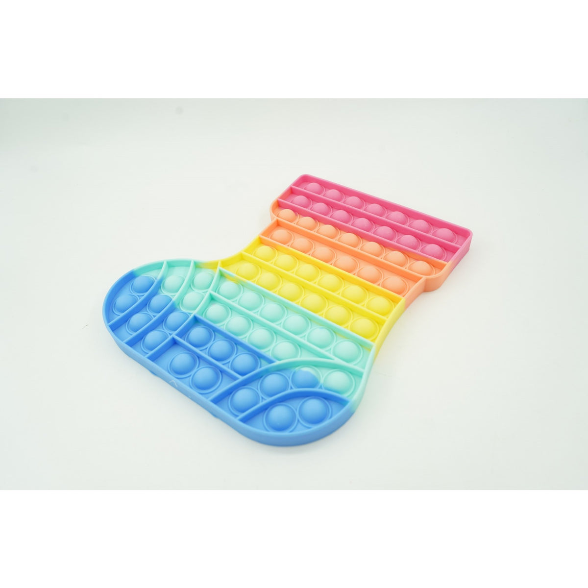 Jucarie Antistres Pop It, Model Ciorap Craciun, Silicon, Multicolor