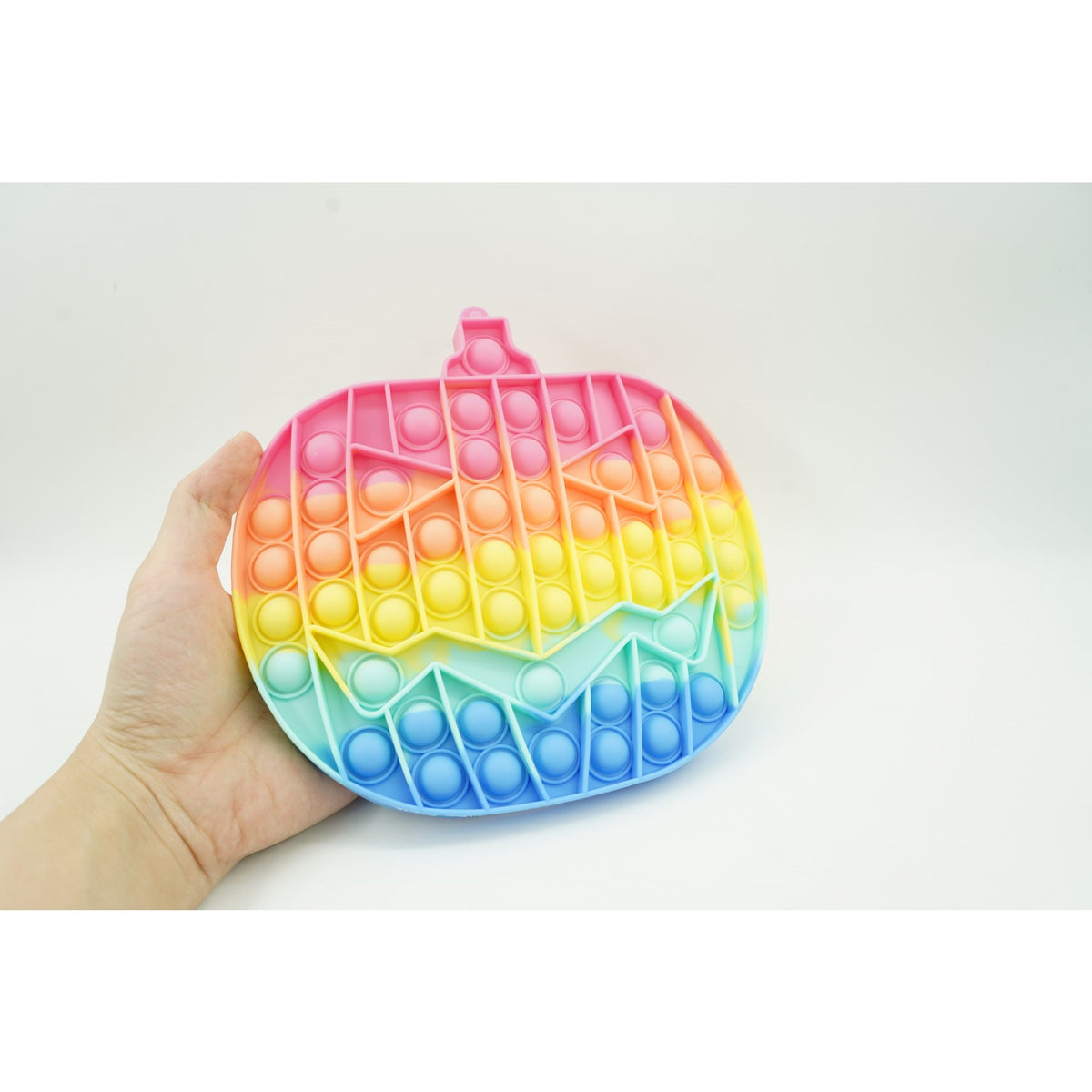 Jucarie Antistres Pop It Now and Flip It, Model Dovleac Halloween, Silicon Flexibil, Multicolor