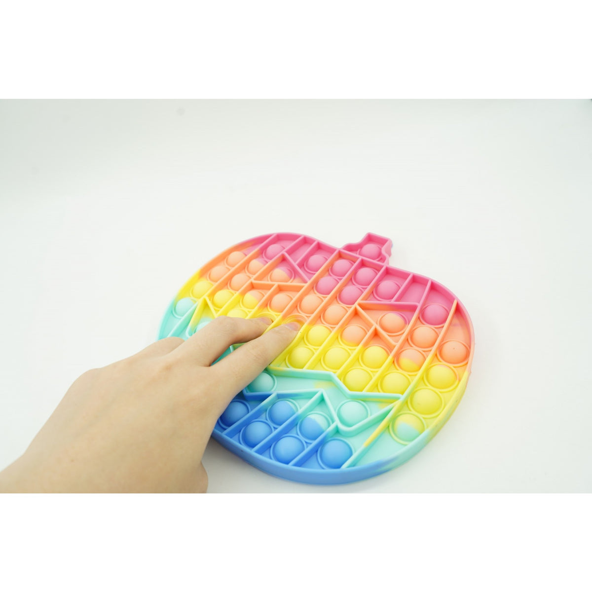 Jucarie Antistres Pop It Now and Flip It, Model Dovleac Halloween, Silicon Flexibil, Multicolor