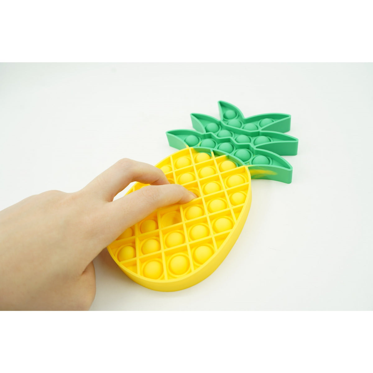 Jucărie Antistres Pop It Now and Flip It, Model Ananas, Silicon, Galben/Verde