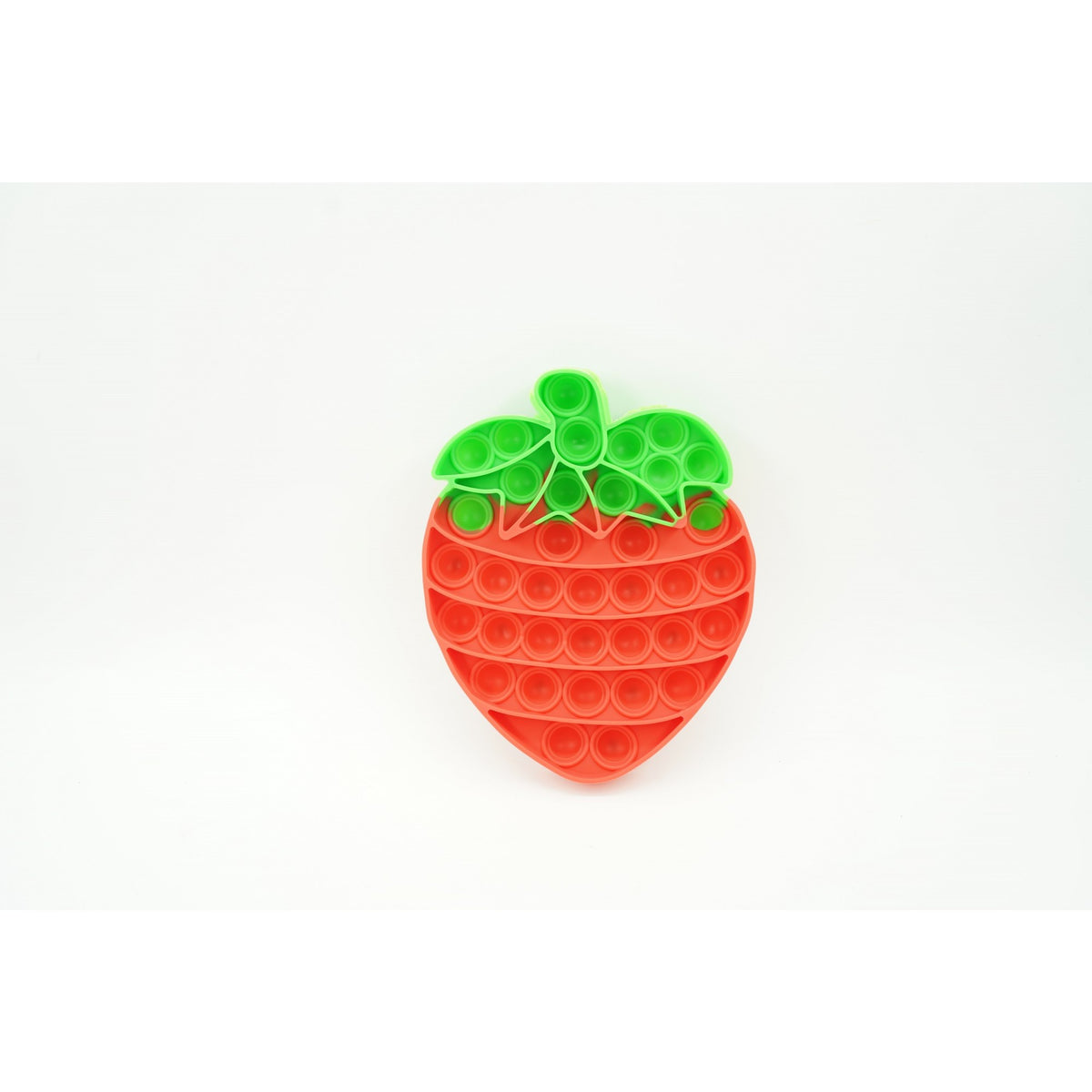 Jucărie Antistres Pop It Now and Flip It, Formă Căpșună, Silicon, Roșu/Verde