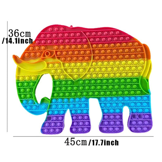Jucarie Antistres Pop It Now and Flip It, Model Elefant Senzorial, Silicon Flexibil, Multicolor