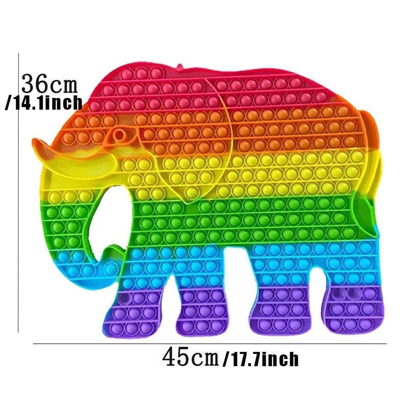 Jucarie Antistres Pop It Now and Flip It, Model Elefant Senzorial, Silicon Flexibil, Multicolor