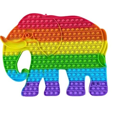 Jucarie Antistres Pop It Now and Flip It, Model Elefant Senzorial, Silicon Flexibil, Multicolor