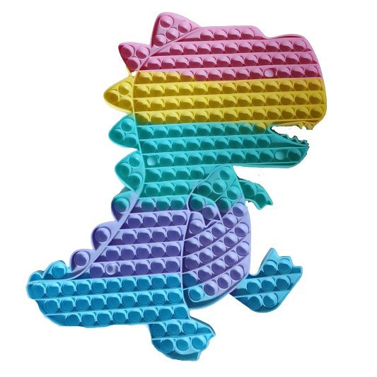 Pop It Now Jucarie Antistres, Model Dinozaur Senzorial, Silicon, Multicolor, 45x32 cm, Model 3