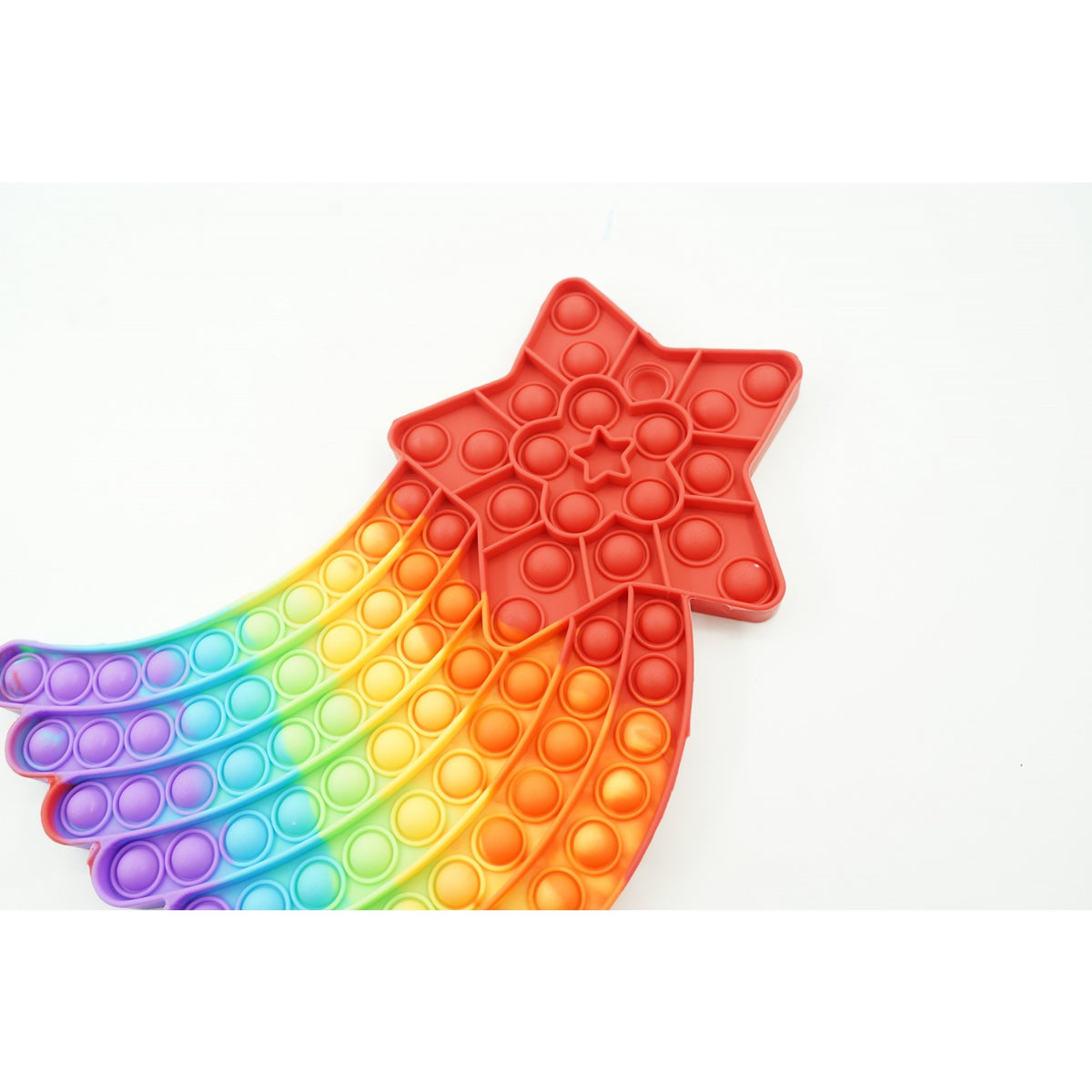 Pop It Now and Flip It, Jucarie Antistres Senzoriala, Model Stea Cazatoare, Silicon, Multicolor