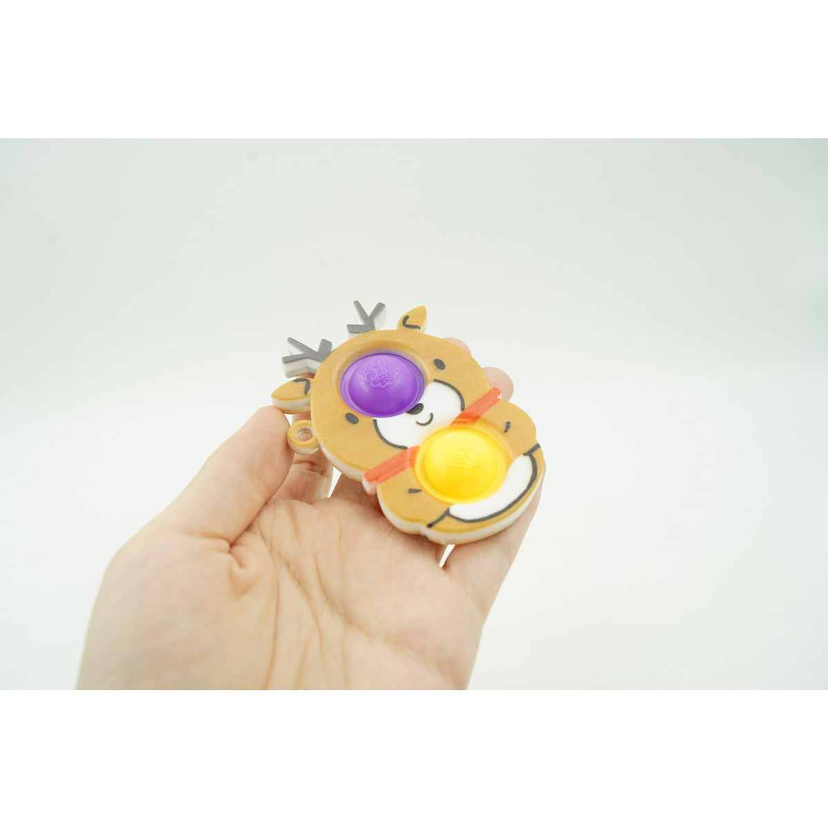 Breloc Jucarie Senzoriala Antistres, Simple Dimple Cu 2 Buline, Ren, Multicolor