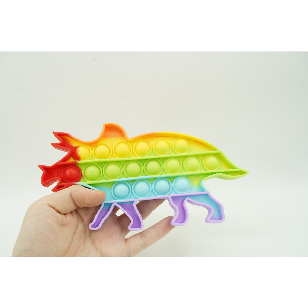 Jucarie Antistres Pop It Now and Flip It, Model Dinozaur, Silicon, Multicolor V3