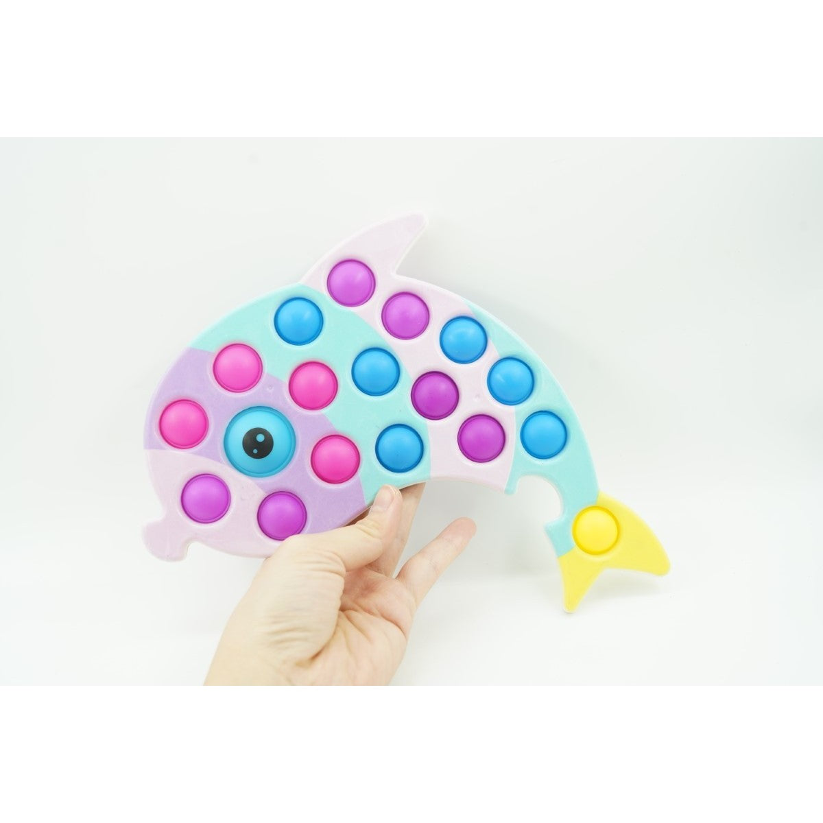 Jucărie Senzorială Antistres Simple Dimple, Formă Delfin, Silicon, Multicolor