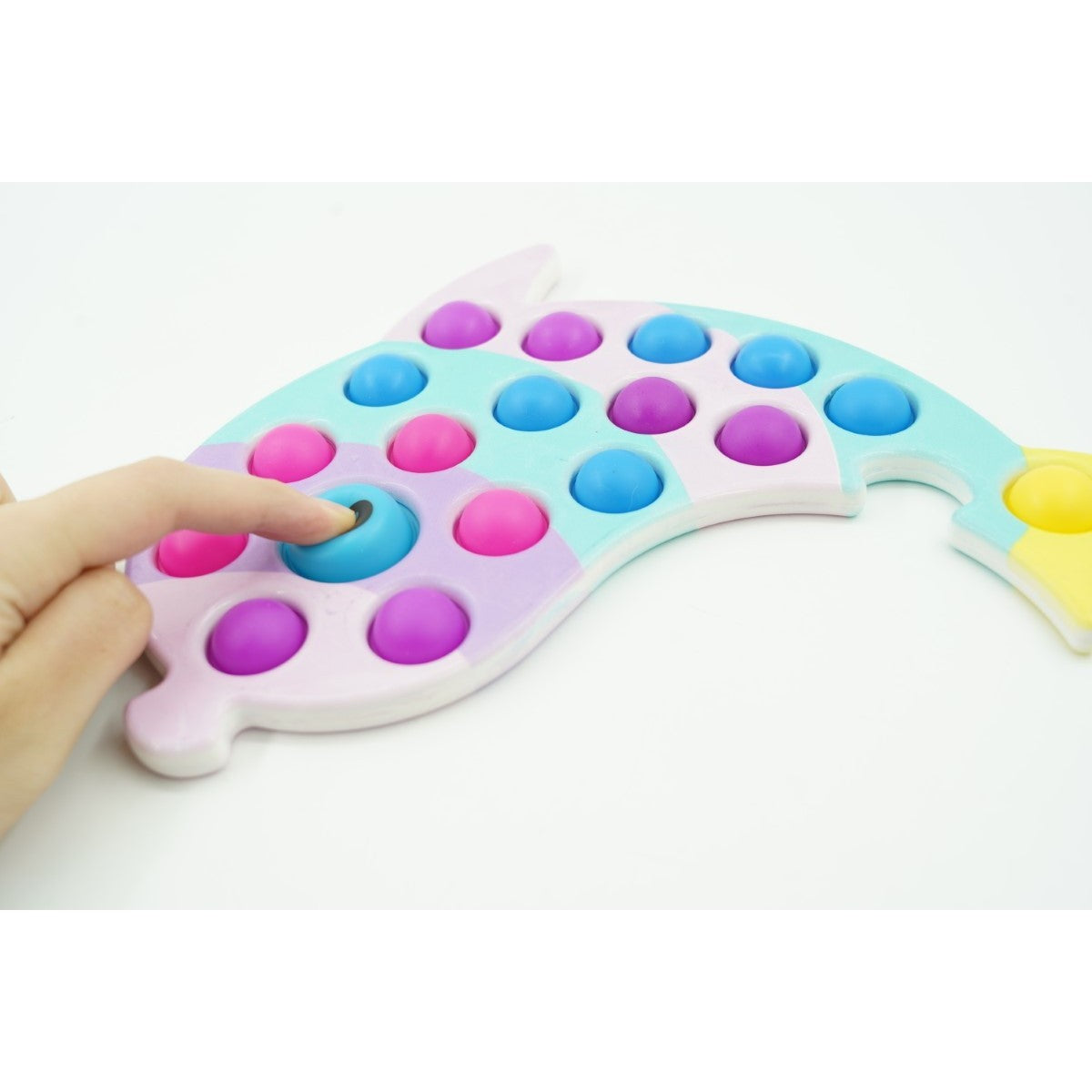 Jucărie Senzorială Antistres Simple Dimple, Formă Delfin, Silicon, Multicolor