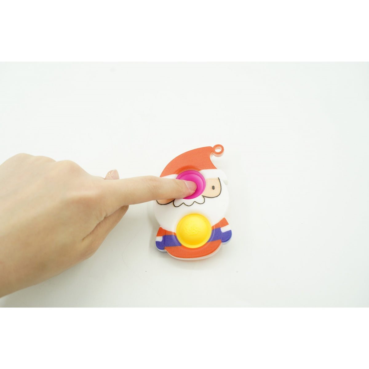 Breloc Jucărie Senzorială Antistres, Simple Dimple Cu 2 Buline, Model Moș Crăciun, Multicolor