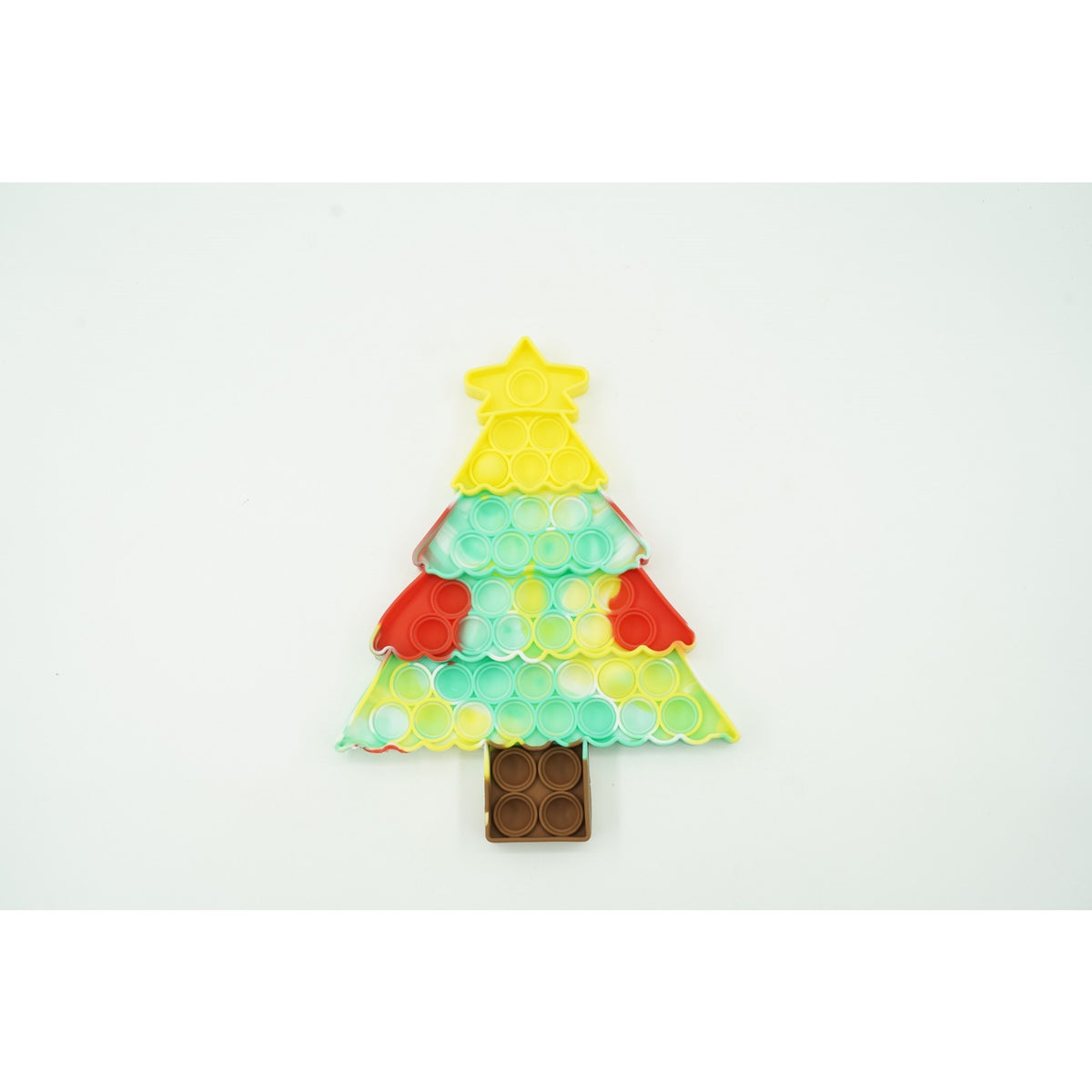 Jucarie Antistres Pop It Now and Flip It, Model Brad de Craciun, Silicon Flexibil, Design Multicolor, 1 Bucata