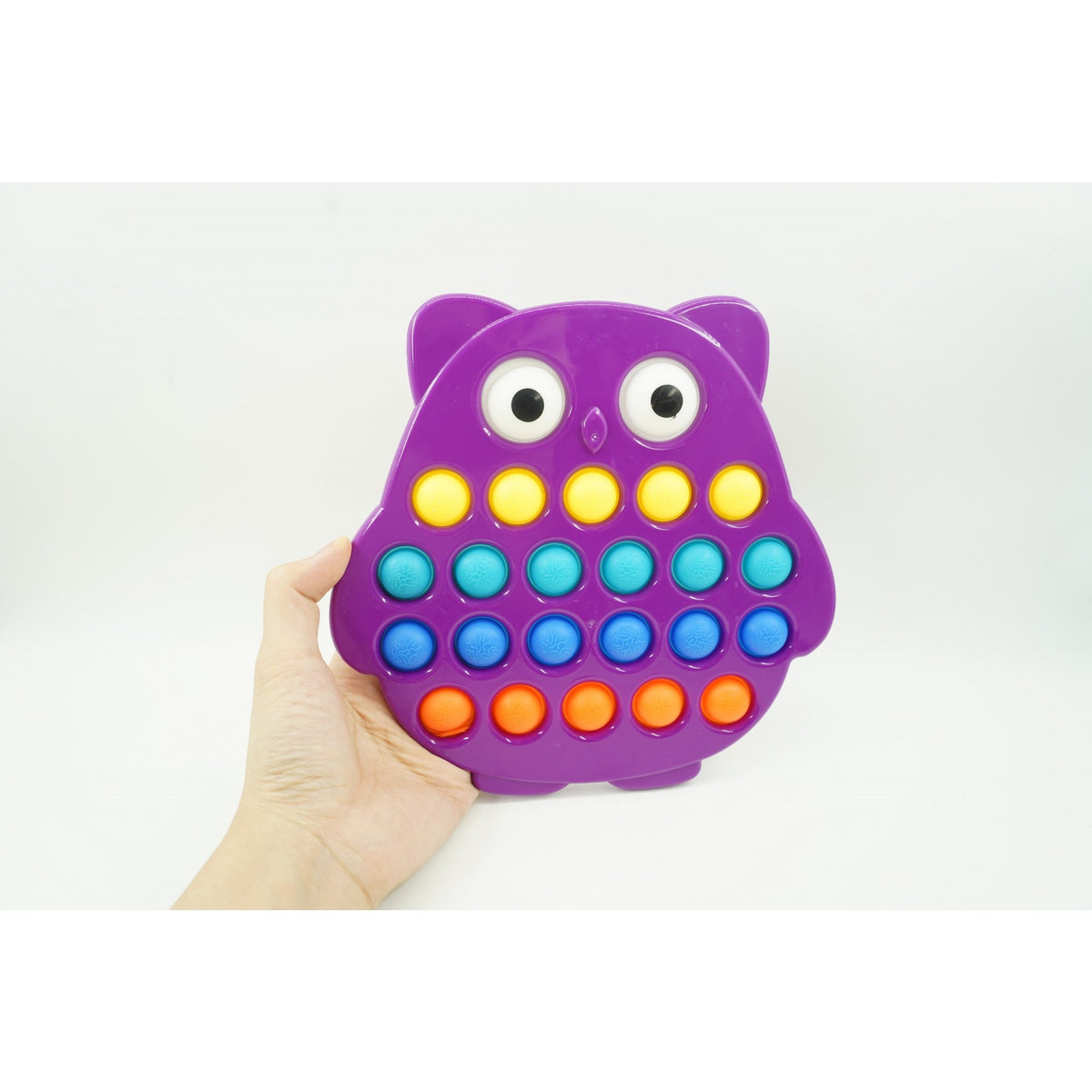 Jucarie Senzoriala Antistres Simple Dimple, Model Bufnita, Silicon, Multicolor, V1