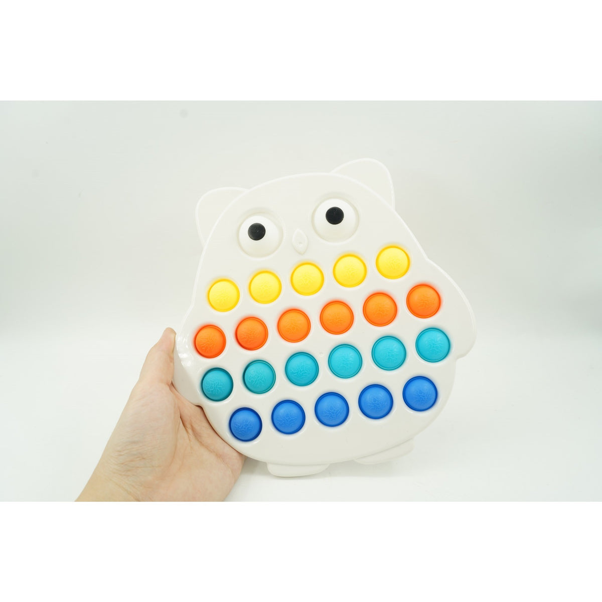 Jucarie Senzoriala Antistres Simple Dimple, Model Bufnita, Silicone, Multicolor, V3