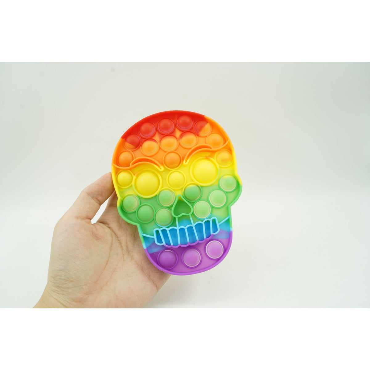 Jucarie Antistres Pop It Now and Flip It, Design Craniu, Silicon Flexibil, Senzoriala, Multicolor