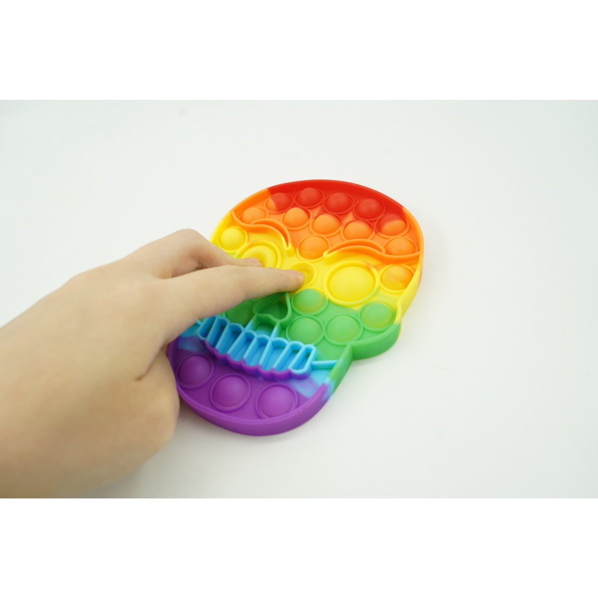 Jucarie Antistres Pop It Now and Flip It, Design Craniu, Silicon Flexibil, Senzoriala, Multicolor