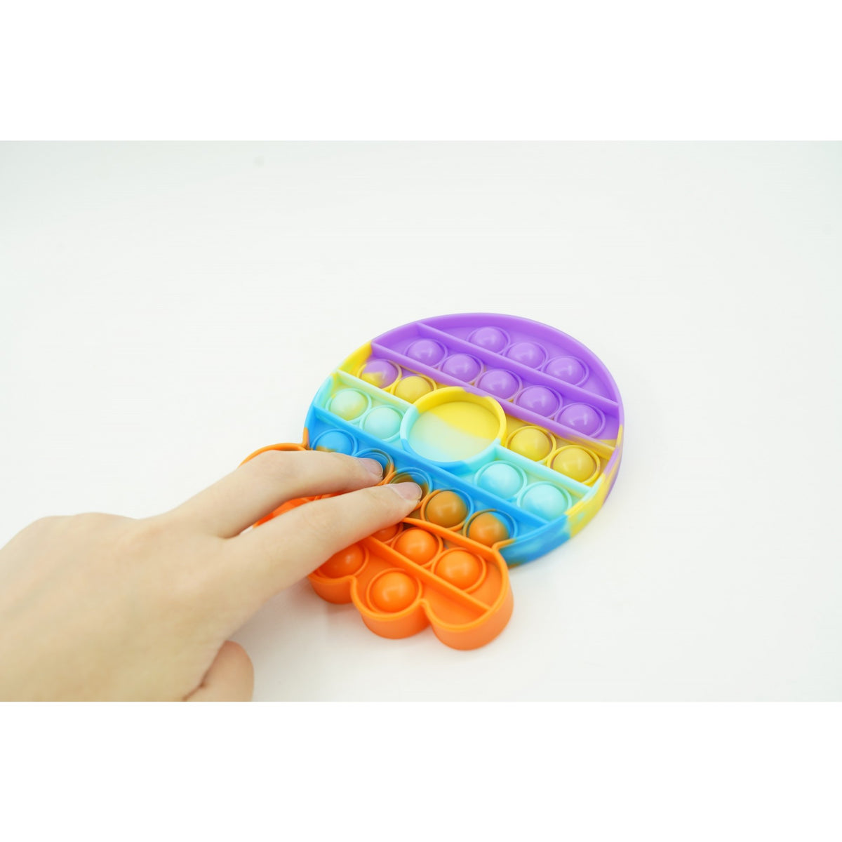 Jucarie Antistres Pop It Now and Flip It, Caracatita Reversibila cu Doua Fete, Silicon Moale, Multicolor