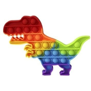 Jucărie Senzorială Pop It and Flip It, Dinozaur Push Bubble, Silicon Antistres, Multicolor, Model 6