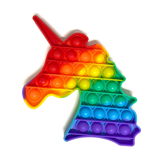 Jucarie Antistres Pop It and Flip It, Push Bubble Senzoriala, Model Unicorn, Silicon Flexibil, Multicolor, Model 6