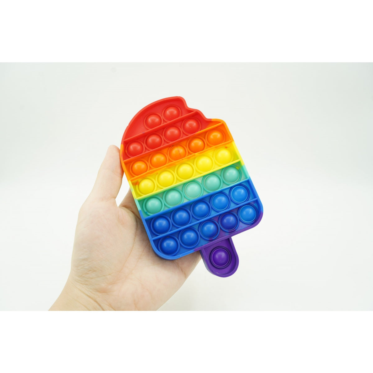 Jucarie Antistres Pop It Now and Flip It, Model Inghetata, Silicon Flexibil, Multicolor, Versiunea 2