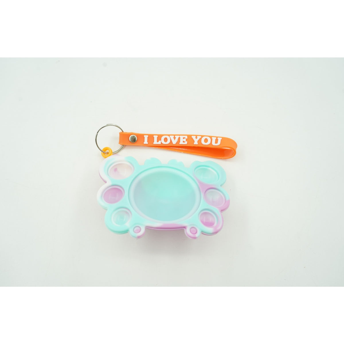 Pop It Now Breloc Antistres, Jucarie Silicon, Model Crab, Multicolor, V1