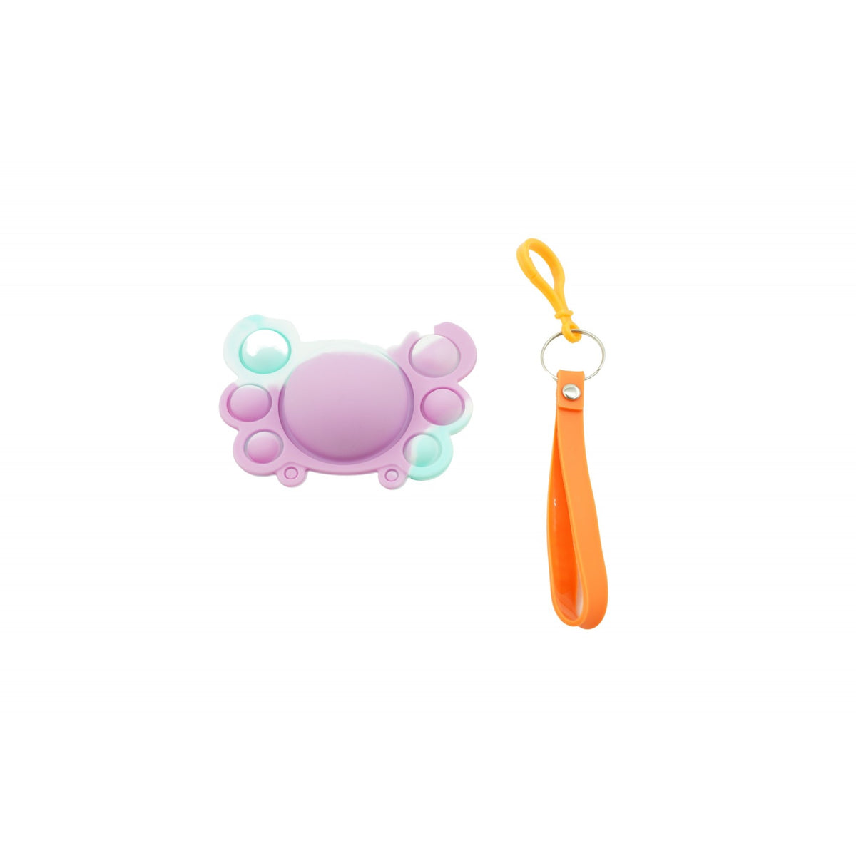 Pop It Now Breloc Antistres, Jucarie Silicon, Model Crab, Multicolor, V1