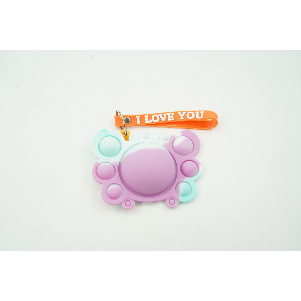 Pop It Now Breloc Antistres, Jucarie Silicon, Model Crab, Multicolor, V1