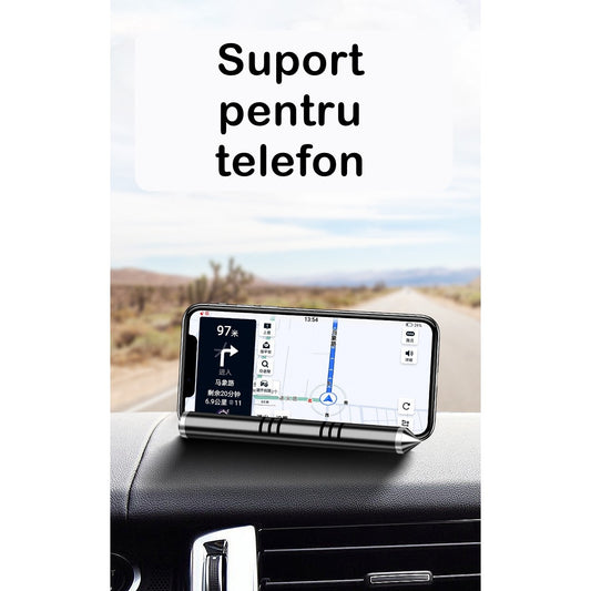 Suport Numar Telefon Auto Pentru Parcare Temporara, Odorizant Si Ciocan Urgenta Spargere Geam, Functie Suport Telefon Bord, Plastic ABS Rezistent, Negru