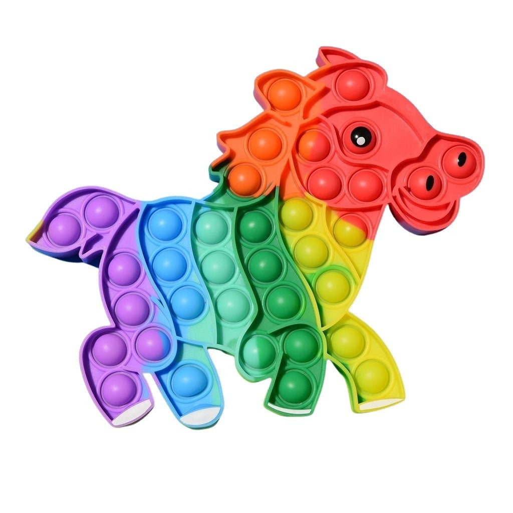 Jucarie Antistres Pop It Now and Flip It, Model Ponei, Silicon Flexibil, Design Multicolor, 1 Bucata