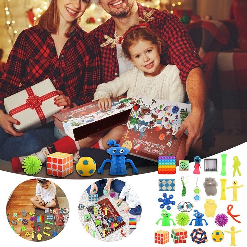 Calendar Advent Fidget Toys, Model Crăciun, Multicolor