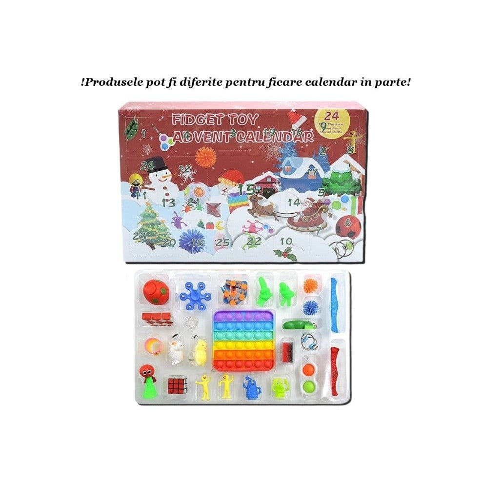Calendar Advent Fidget Toys, Model Crăciun, Multicolor