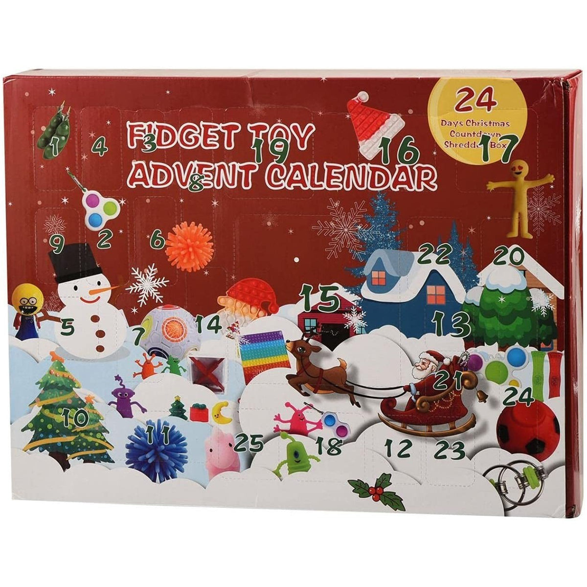Calendar Advent Fidget Toys, Model Crăciun, Multicolor