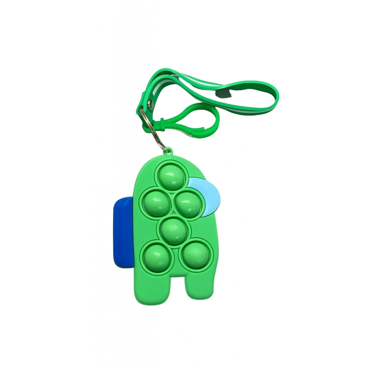 Jucarie Antistres Pop It, Breloc Simple Dimple Among Us, Silicon, Verde