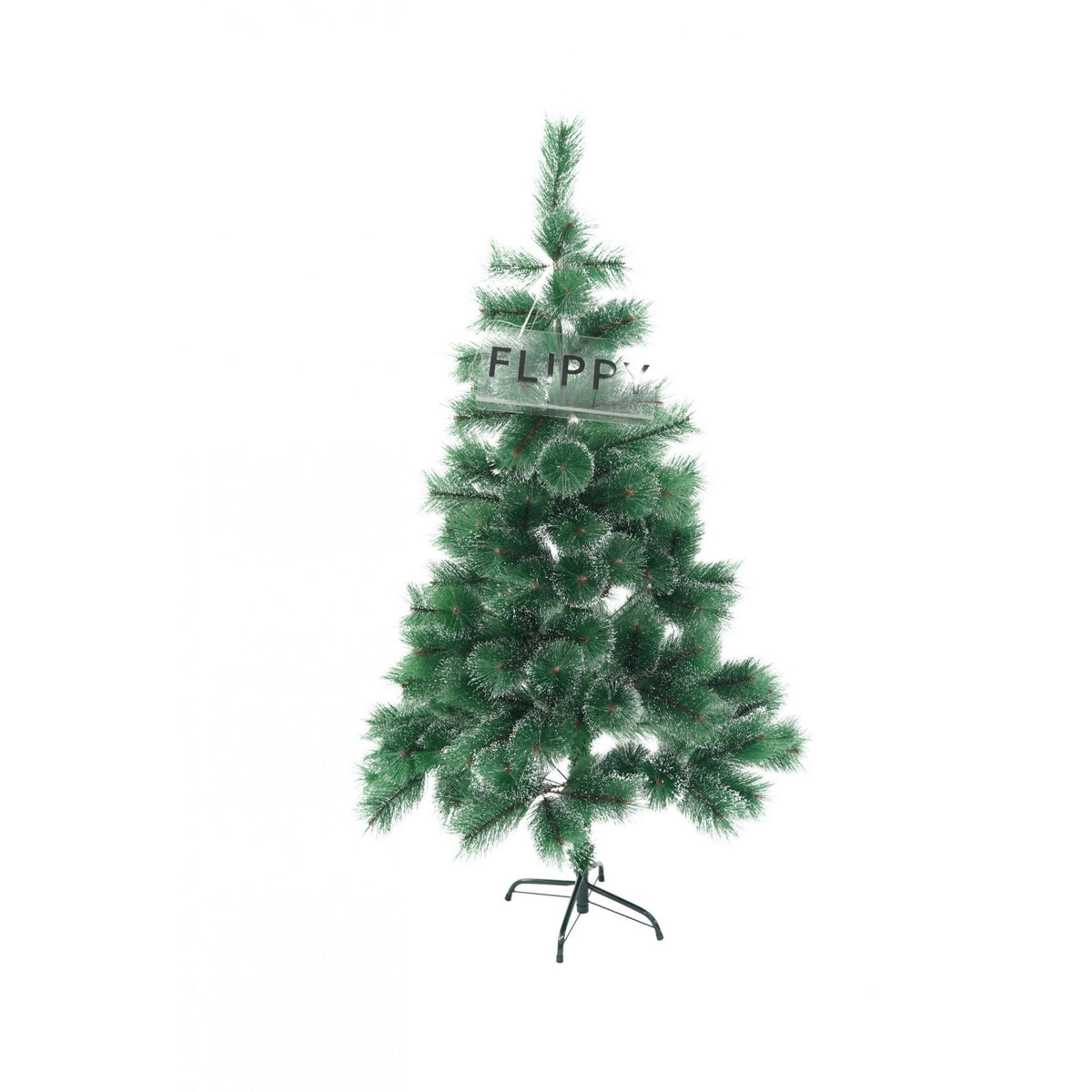 Brad Artificial de Craciun, Tip Pin Inzapezit cu Ace 3D, Aspect Natural, Material PVC, 160 Ramuri, Inaltime 150 cm, Diametru 85 cm, Suport Metalic Inclus, Verde cu Varfuri Ninse