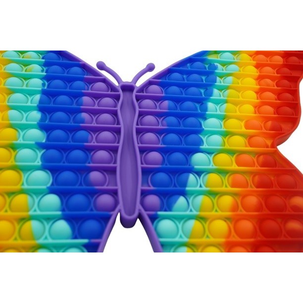 Pop It Now Jucarie Antistres, Forma Fluture Senzoriala, Silicon, Multicolor, 40x30 cm