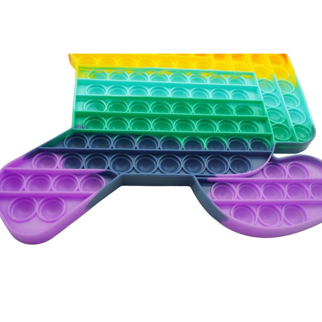 Pop It Now Jucarie Antistres Senzoriala Uriasa, Forma Among Us cu 200 Bule, Silicon Flexibil, Multicolor, 40x30x1.5 cm
