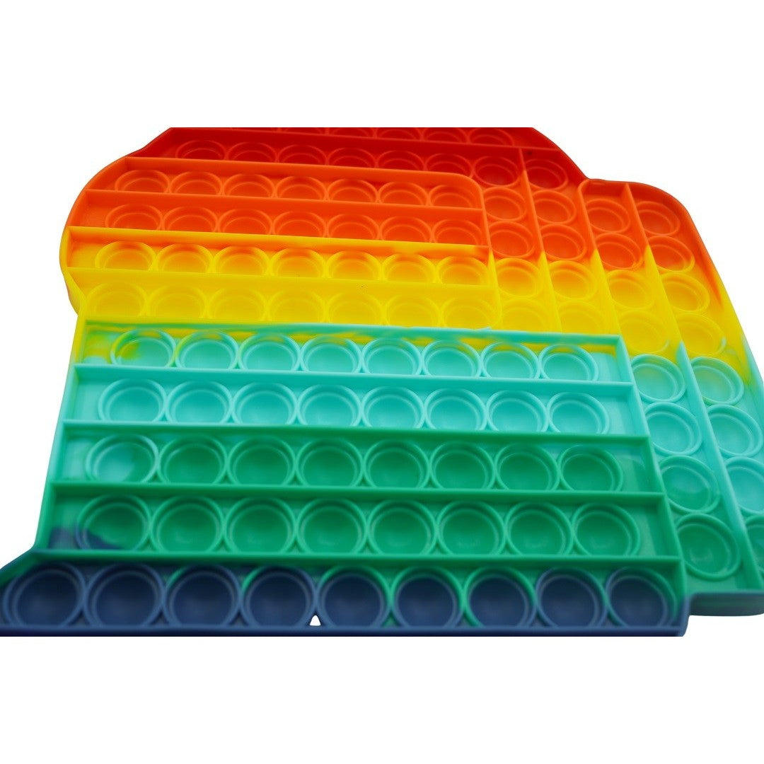 Pop It Now Jucarie Antistres Senzoriala Uriasa, Forma Among Us cu 200 Bule, Silicon Flexibil, Multicolor, 40x30x1.5 cm