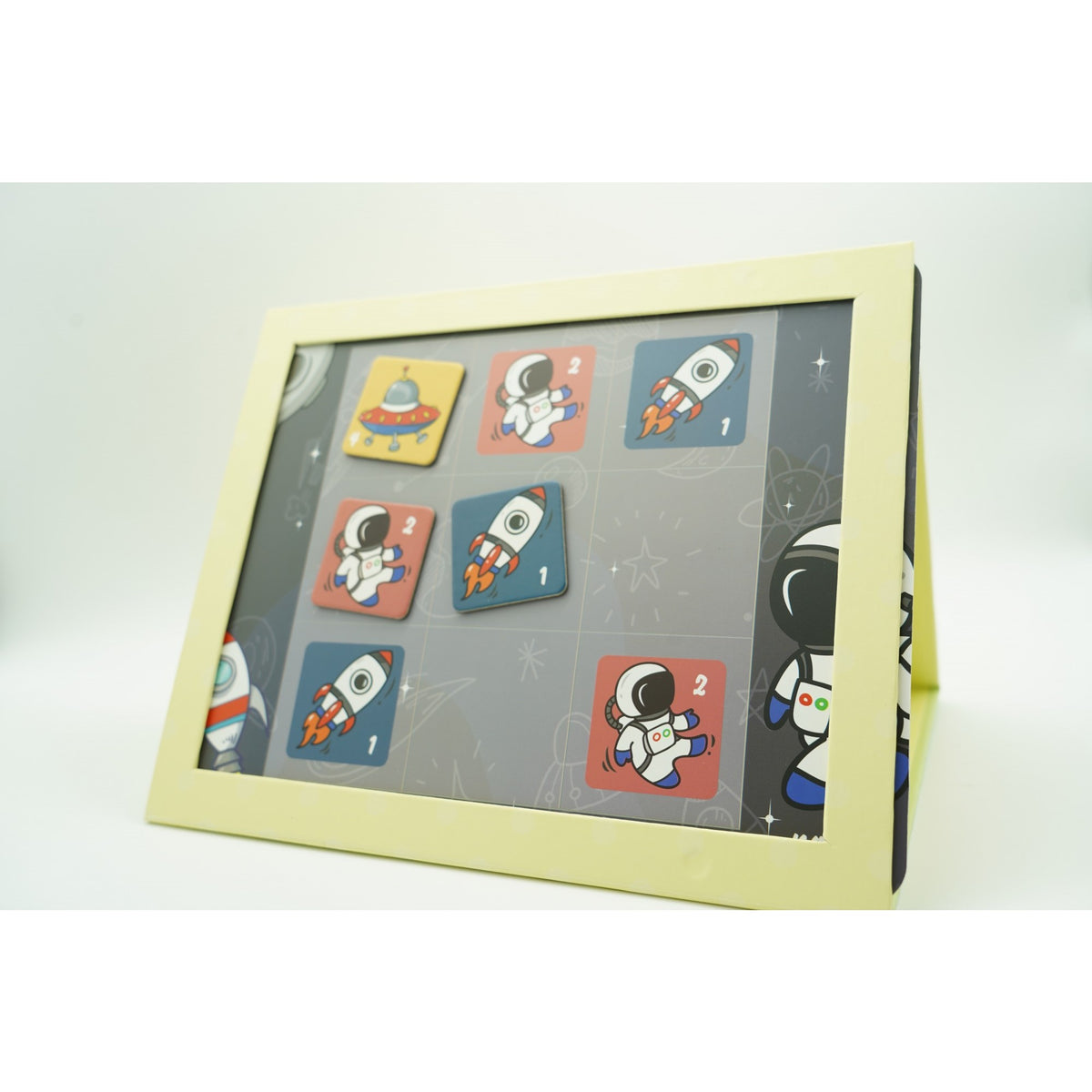 Joc Educativ Sudoku, Tabliță Magnetică cu 35 Piese, Cartonase Tematică Spațiu, Material Plastic și Carton, Albastru