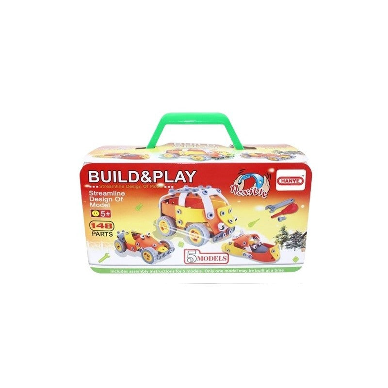 Set De Constructie Mecanica 5 In 1, Joc Educativ STEM Inginerie Si Creativitate, Plastic Rezistent Non-Toxic, 148 Piese