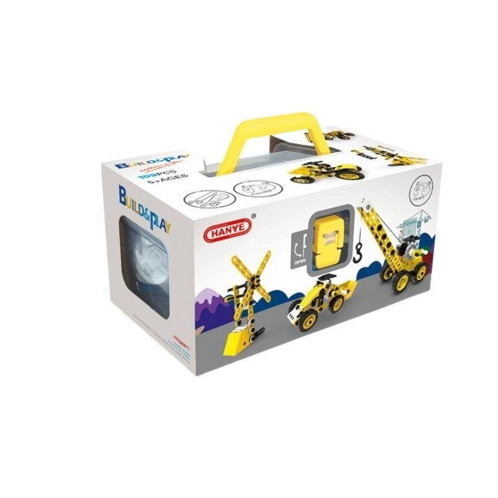 Joc de Constructie Inginerie si Mecanica, Set Educativ STEM pentru Masini si Elicoptere, Material Rezistent Non-Toxic, Include Unelte si Instructiuni, 100 Piese