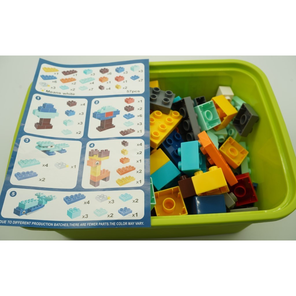 Set Piese de Constructii pentru Copii, Joc Educativ Creative Animal Series, Plastic Rezistent Non-Toxic, Multicolor, 134 Piese