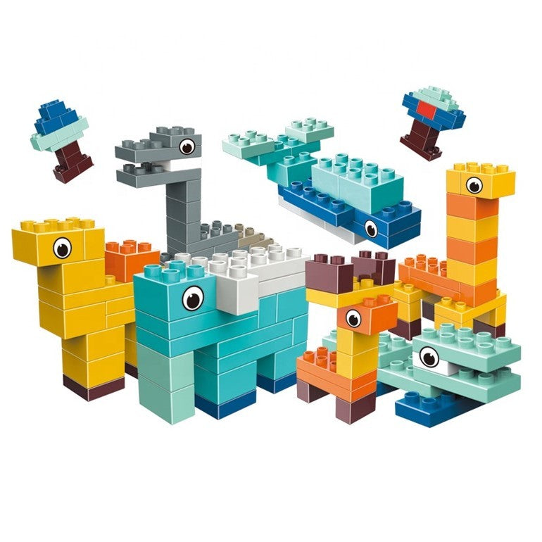 Set Piese de Constructii pentru Copii, Joc Educativ Creative Animal Series, Plastic Rezistent Non-Toxic, Multicolor, 134 Piese