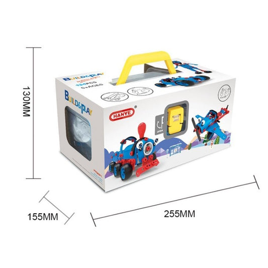 Set de Constructie STEM 5 in 1, Jucarie Educationala de Inginerie cu Unelte de Asamblare, Kit Creativ Masini si Avioane, Plastic Rezistent, 134 Piese