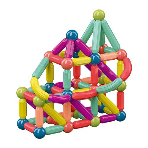 Set Constructie Magnetica, Puzzle 3D Educational cu Bile si Bete, Dezvoltare Cognitiva si Motrica, Material Non-Toxic, 36 Piese, Multicolor