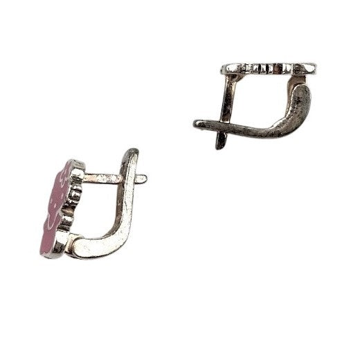 Cercei pentru Copii, Model Pisicuta Hello Kitty Roz, Argint 925 Placat cu Rodiu, 1.95 g, Cutie Cadou Inclusa