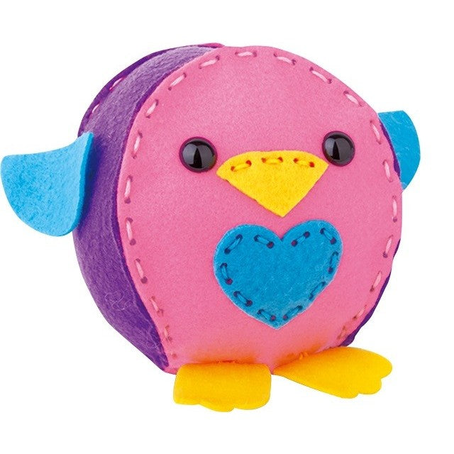 Dream Kids Set Creativ de Cusut Perna pentru Copii, Joc Educativ de Lucru Manual, Material Textil Moale, Model Pasare, Varsta 5+ Ani