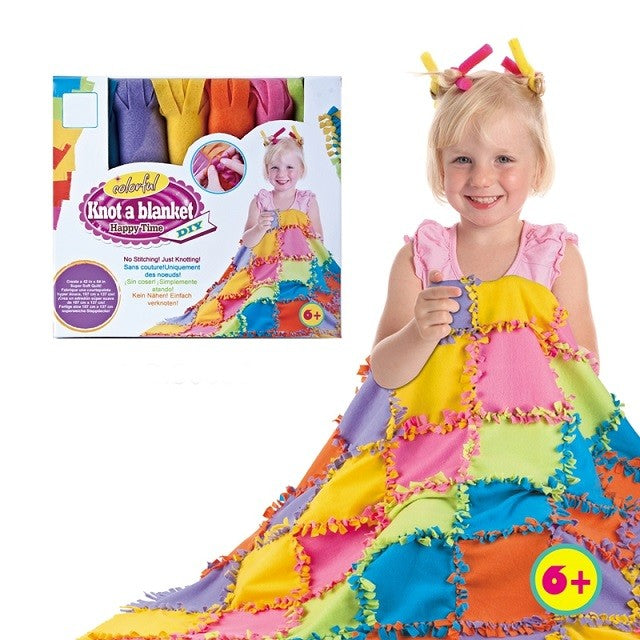 Set Creatie DIY Tesut si Tricotat pentru Patura, Joc Educativ de Indemanare, Material Textil Moale, Varsta 6+ Ani, Multicolor