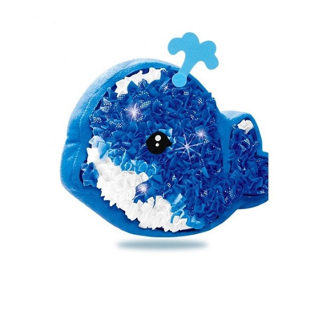 Dream Kids Set Creativ Perna de Cusut pentru Copii, Joc Educativ DIY de Realizat Manual, Model Delfin din Material Moale, Multicolor, Varsta 5 Ani+