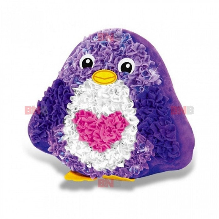 Dream Kids Set Creatie Perna Decorativa pentru Copii, Joc Educativ de Cusut Manual, Material Textil Moale, Model Pinguin, Varsta 5+ Ani